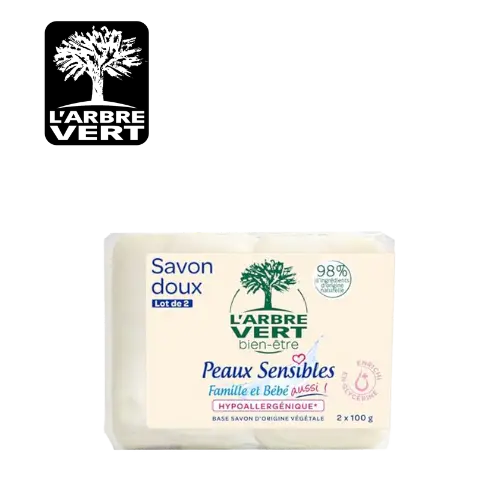 SAVON DOUX PEAU SENSIBLE ARBRE VERT 100G