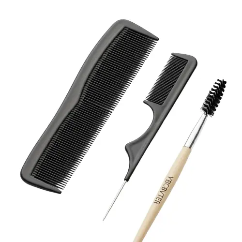 SET PEIGNE CHEVEUX/SOURCILS/BROSSE FINE
