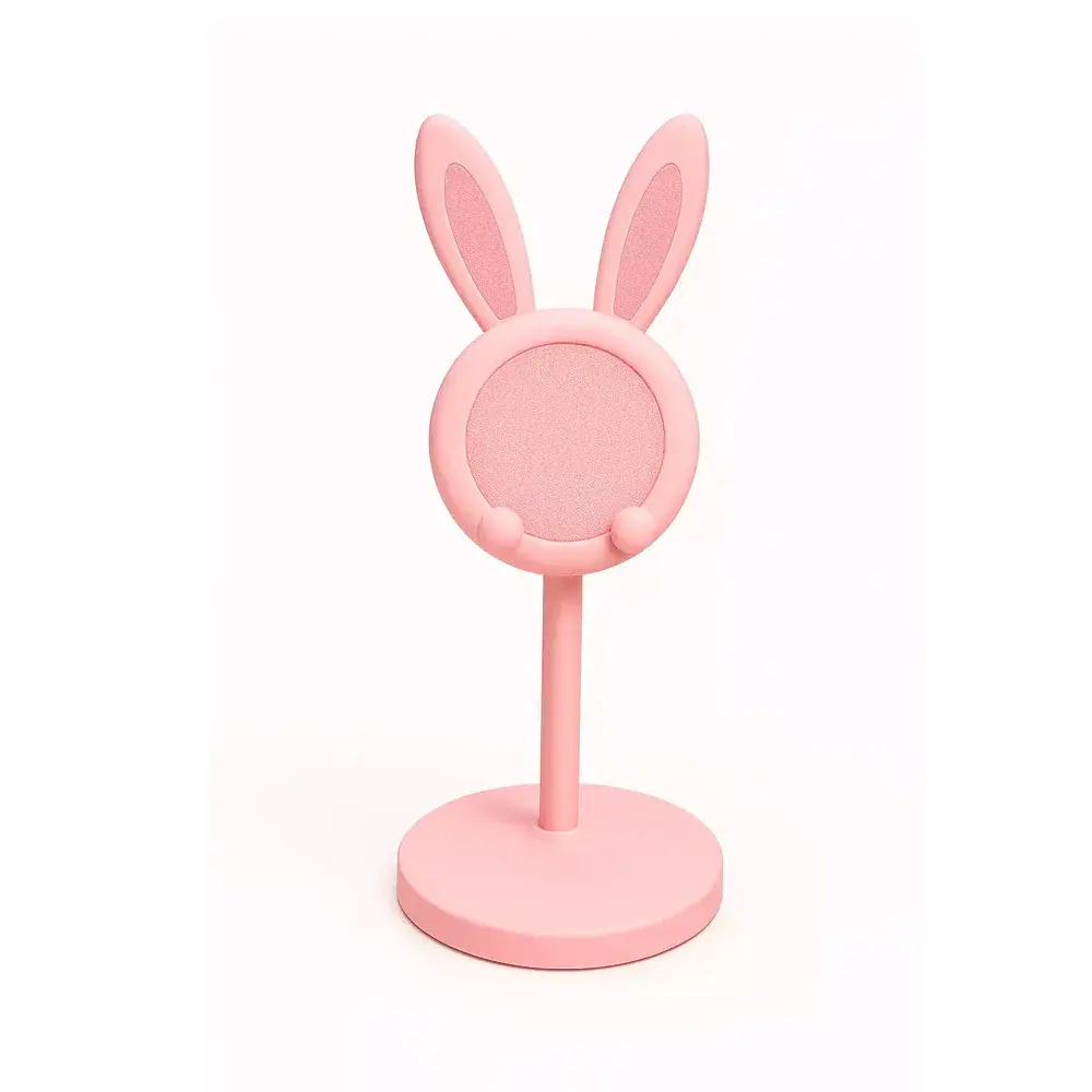 SUPPORT DE TELEPHONE LAPIN ROSE