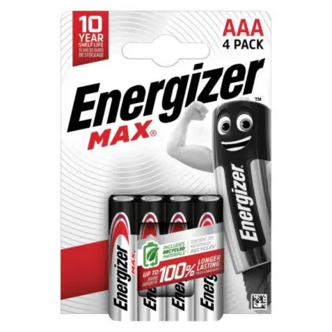 ENERGIZER PILES ALKALINE AAA (PACK DE 4)