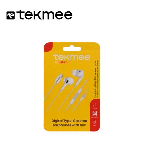 TEKMEE ECOUTEURS BLANCS TYPE C MICRO 