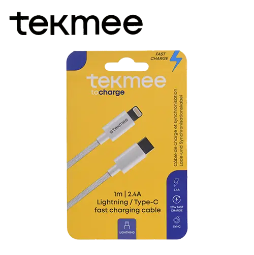 TEKMEE CABLE USB-C/LIGHTNING 1M