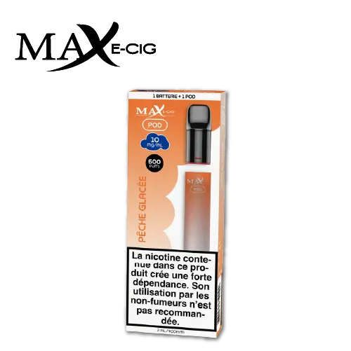 MAX E-CIG CIGARETTE ELECTRONIQUE 10ML PECHE GLACEE