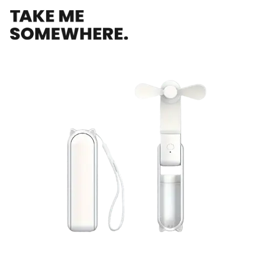 MINI VENTILATEUR DESIGN RECHARGEABLE PLIABLE BLANC