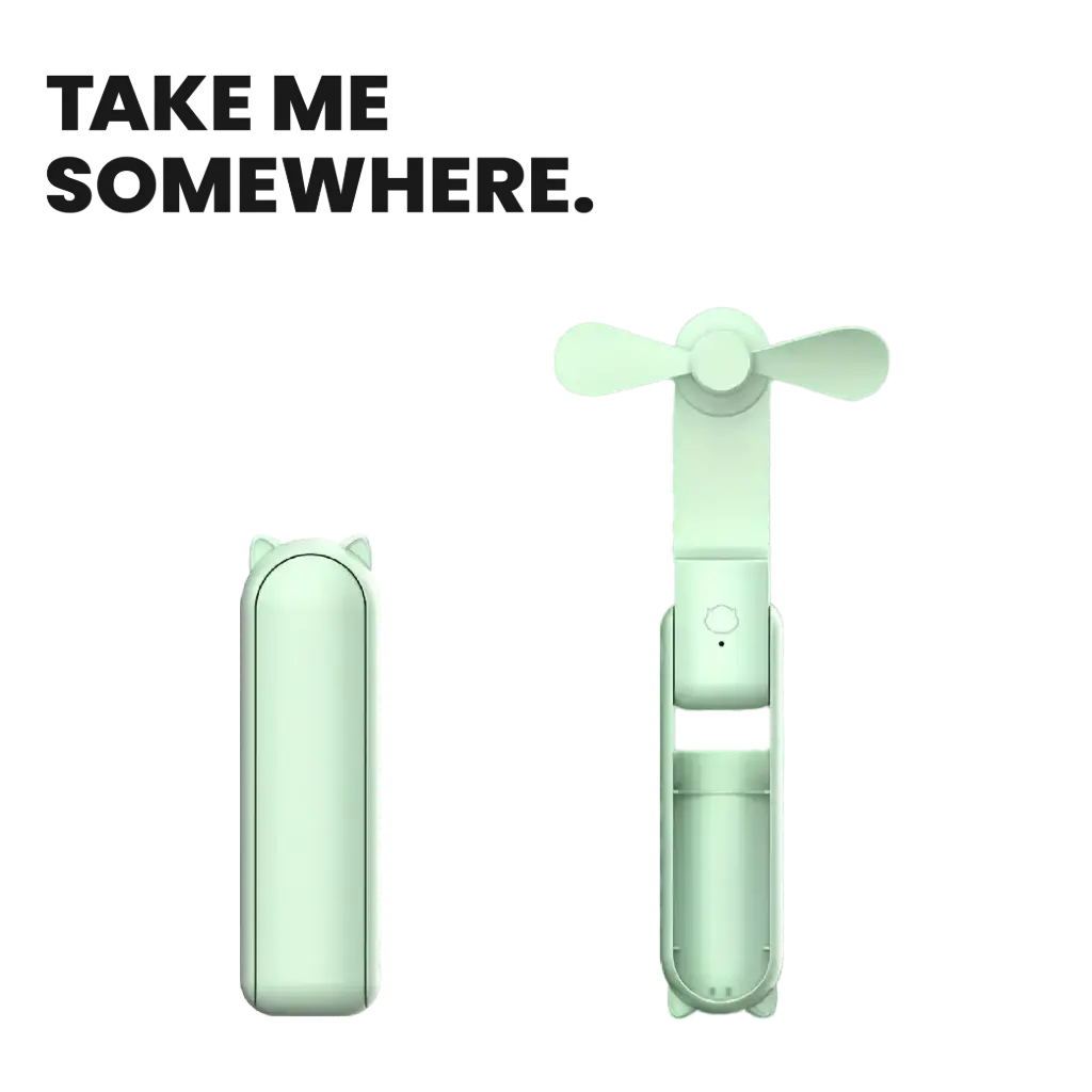 MINI VENTILATEUR DESIGN RECHARGEABLE PLIABLE VERT