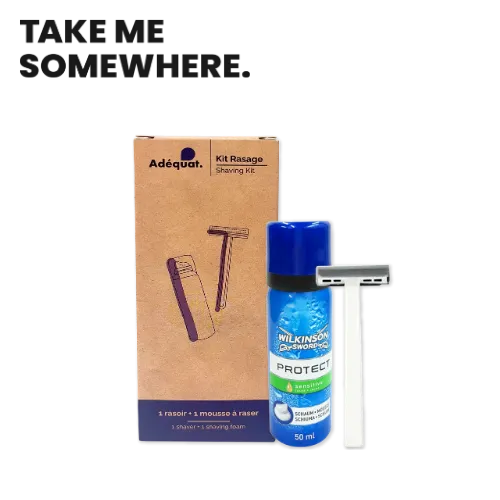 [300V1] KIT RASAGE - 1 RASOIR EN BAMBOU et 1 MOUSSE A RASER WILKINSON 50ML