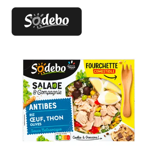SODEBO SALADE ANTIBES THON RIZ OEUF CRUDITÉS 320G