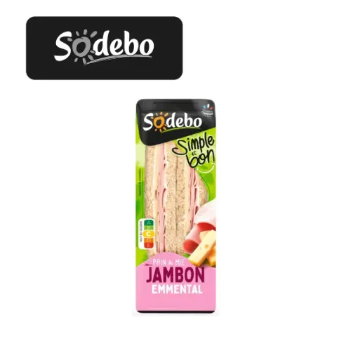 SANDWICH SODEBO SIMPLE & BON JAMBON EMMENTAL 145G