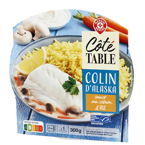 COLIN D'ALASKA SAUCE CITRON RIZ SAFRANE-COTE TABLE 300G 