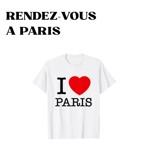RENDEZ VOUS A PARIS TEE SHIRT I LOVE PARIS TAILLE S