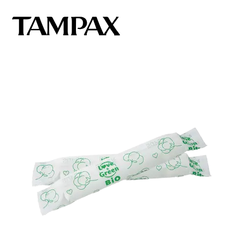 TAMPAX COEUR COTON BIO - SET DE 2 UNITES