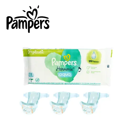 PAMPERS 3 COUCHES PAMPERS T3 + 10 LINGETTES 