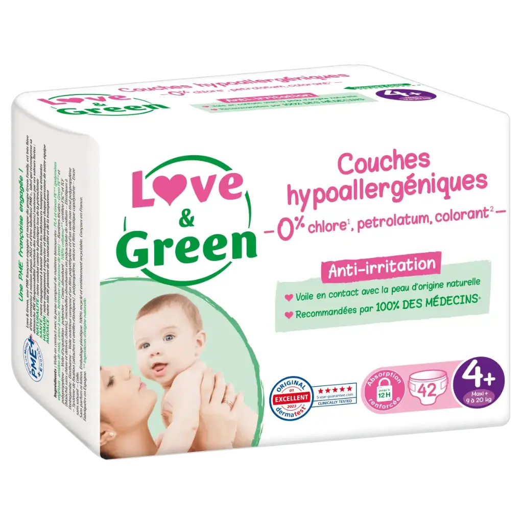 COUCHE LOVE AND GREEN TAILLE 4 x 1 VRAC