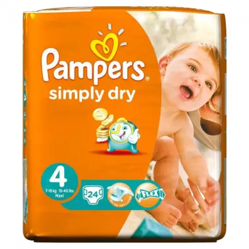 [1103] COUCHES PAMPERS SIMPLY DRY T4 x 24