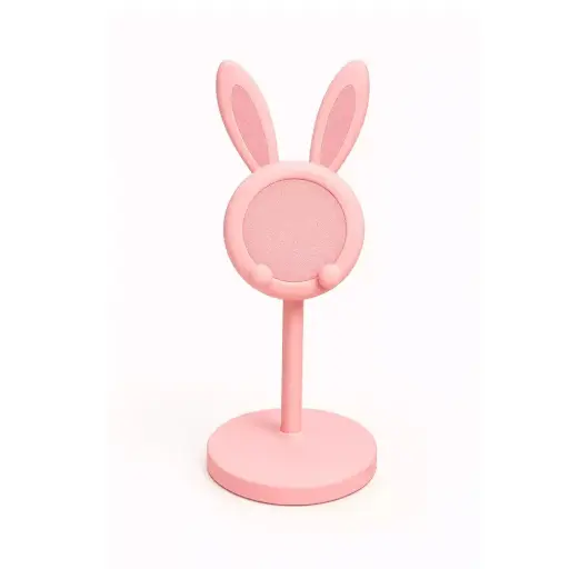 [941] SUPPORT DE TELEPHONE LAPIN ROSE