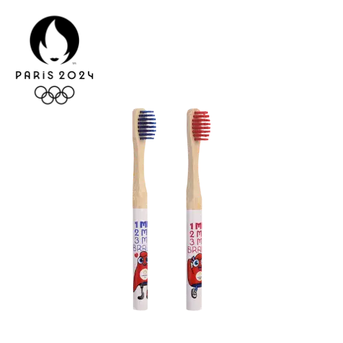 [1403] 2 BROSSES DENTS ENFANT BAMBOU JO R & B