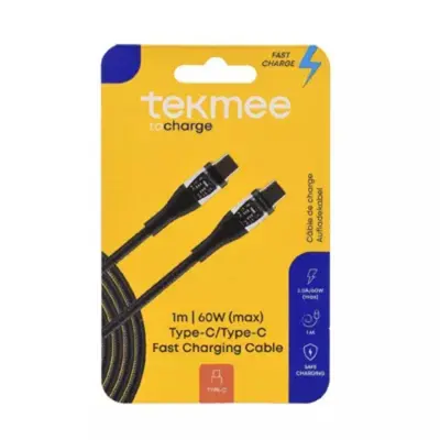 [802] CABLE TYPE-C / TYPE C TEKMEE 1M 60W