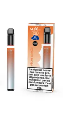 [1600V2] CIGARETTE ELECTRONIQUE POD 600 PUFFS PECHE GLACEE 10MG