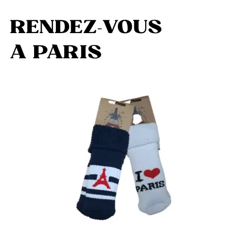 [1414] CHAUSSETTES NOUVEAU-NÉ SOUVENIRS DE PARIS