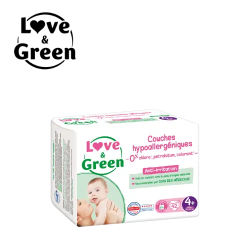 [1105] COUCHE LOVE AND GREEN TAILLE 4 x 1 VRAC