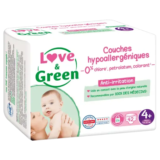 [1105] COUCHE LOVE AND GREEN TAILLE 4 x 1 VRAC